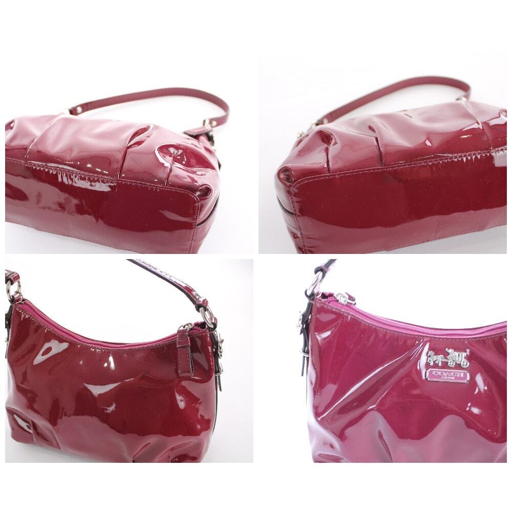 Coach Red Patent Leather Demi Shoulder Bag Madison - Picture 7 of 8